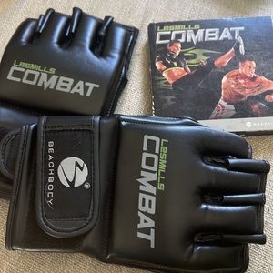 Beach body Lesmills Combat gloves and DVDs